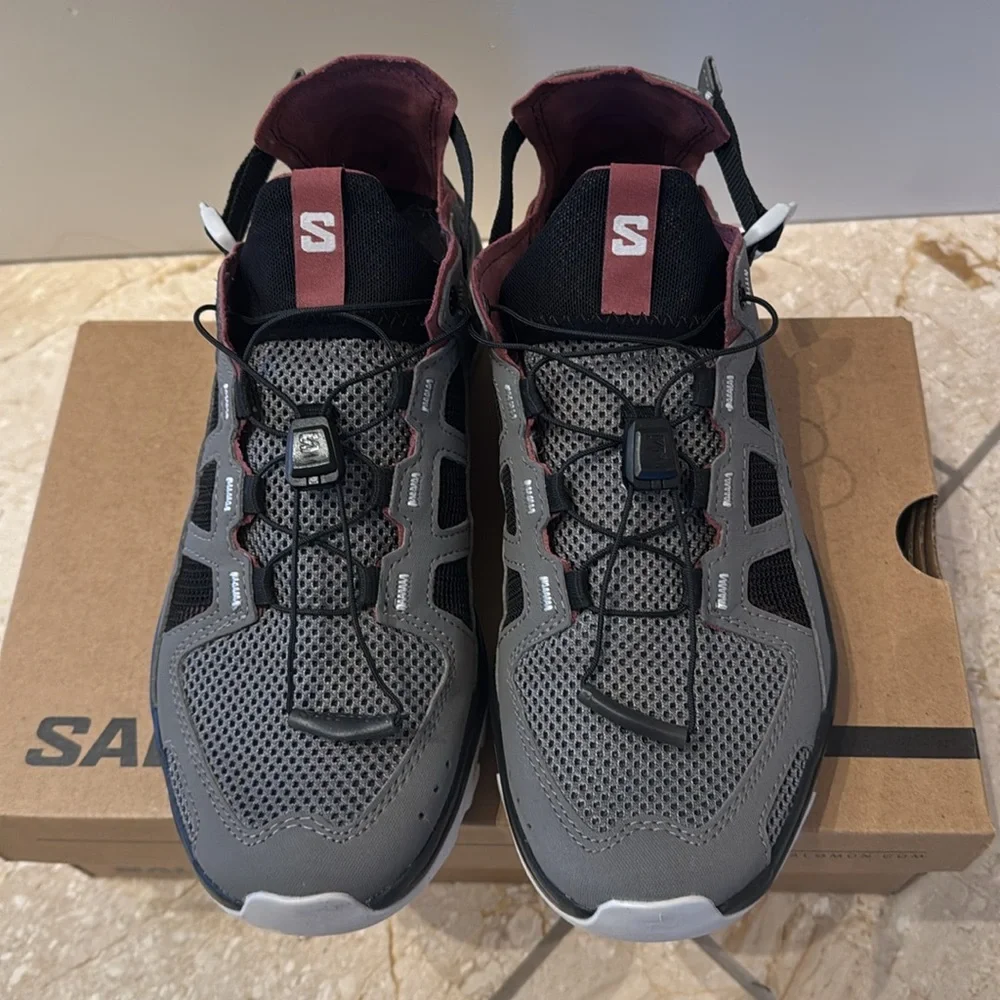 Salomon Gray and Black Athletic Shoes for Trail Running - Picture 2 of 13
